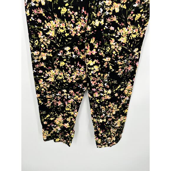 Jessica Simpson Pants Women XS NWT Black Multi Floral Print 100% Viscose Casual - Picture 3 of 8